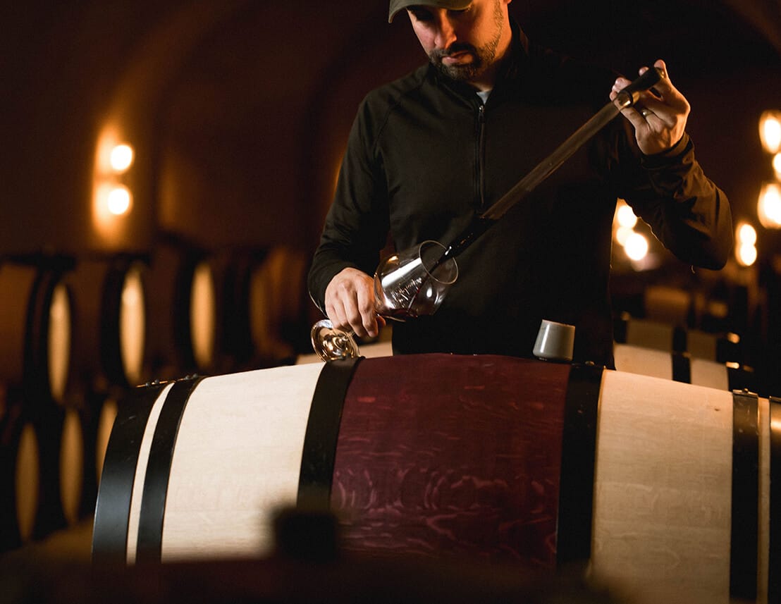 napa wine thiefing barrel