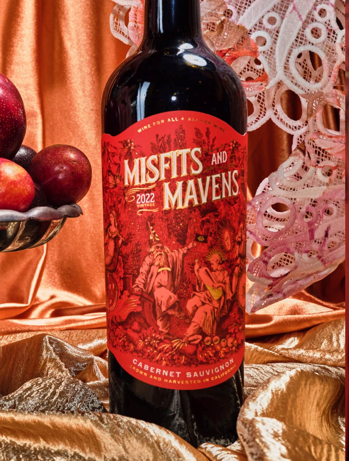 Wine packaging design with illustration and bold storytelling