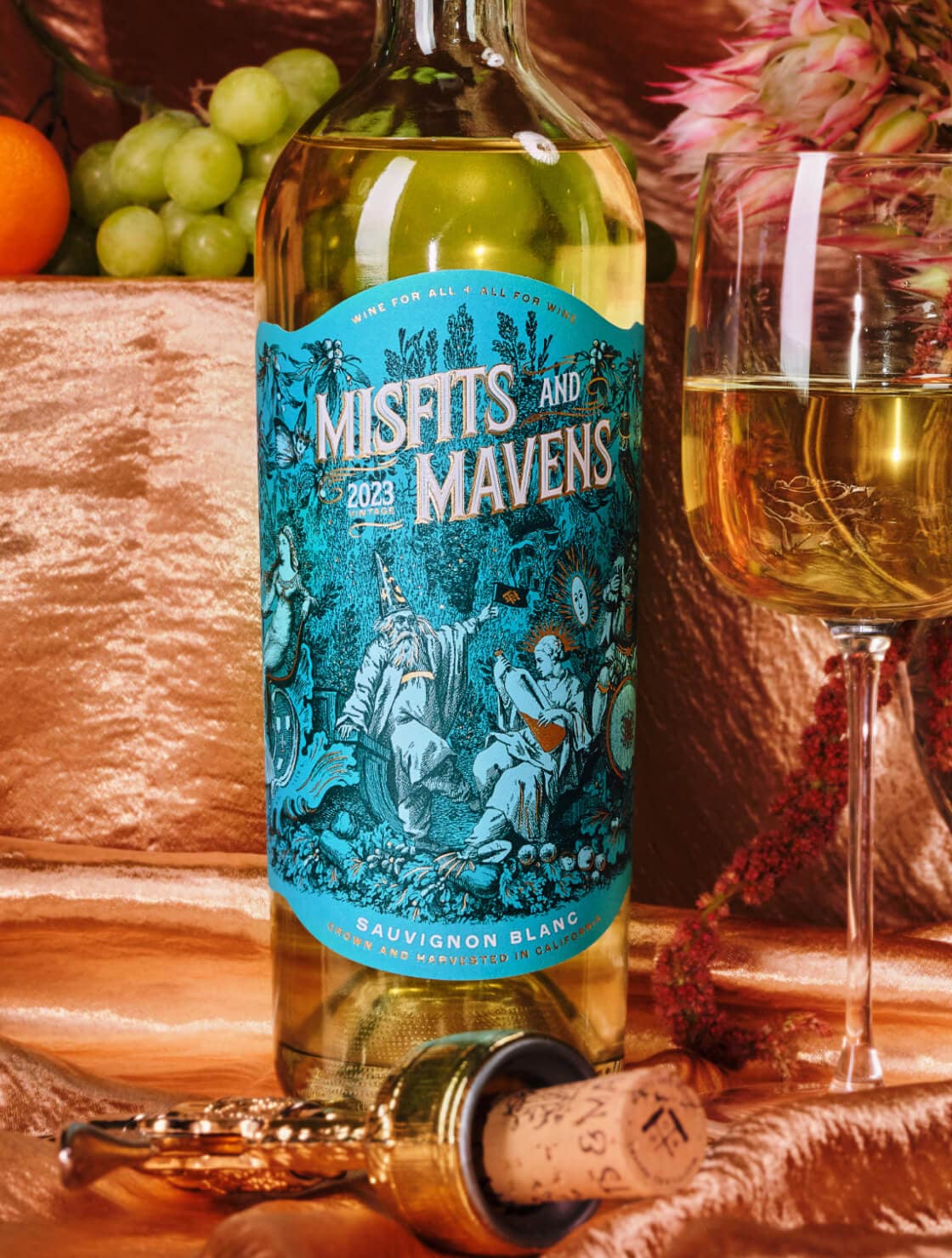 Wine packaging design with illustration and bold storytelling