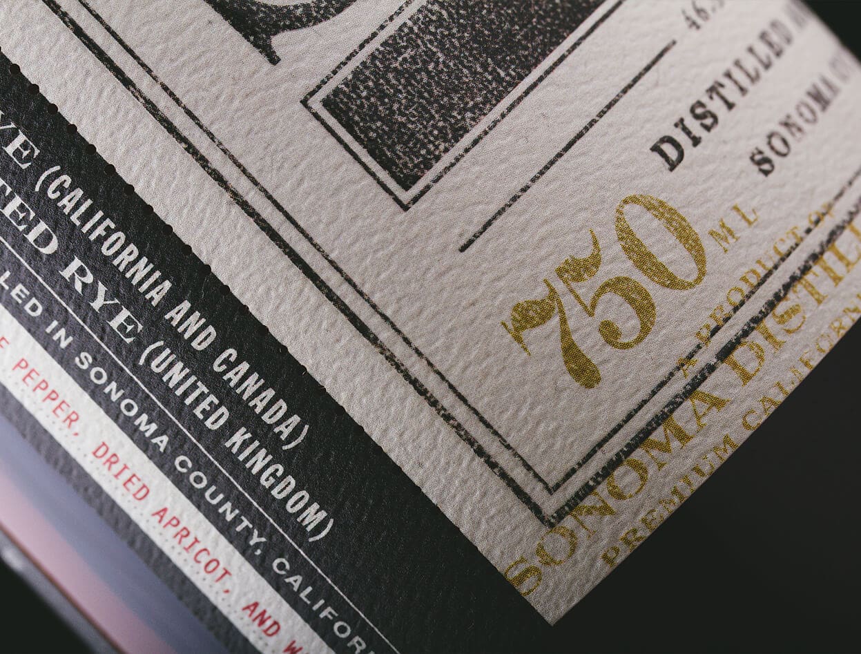 Premium Spirits Packaging Design Close Up