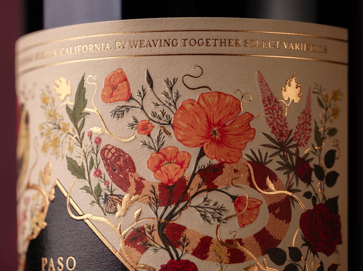Tapestry Wines label design by wine branding agency Makers & Allies