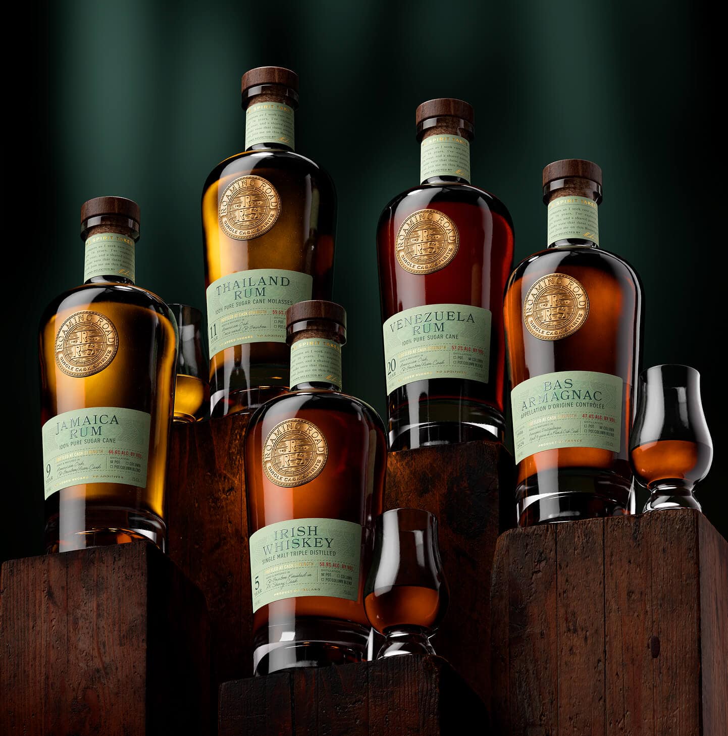 Roaming Road Spirits luxury spirits packaging