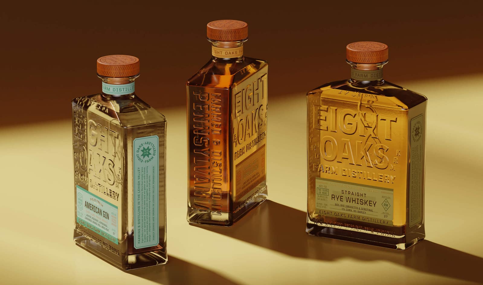 Eight Oaks Farm Distillery Branding and Packaging Design