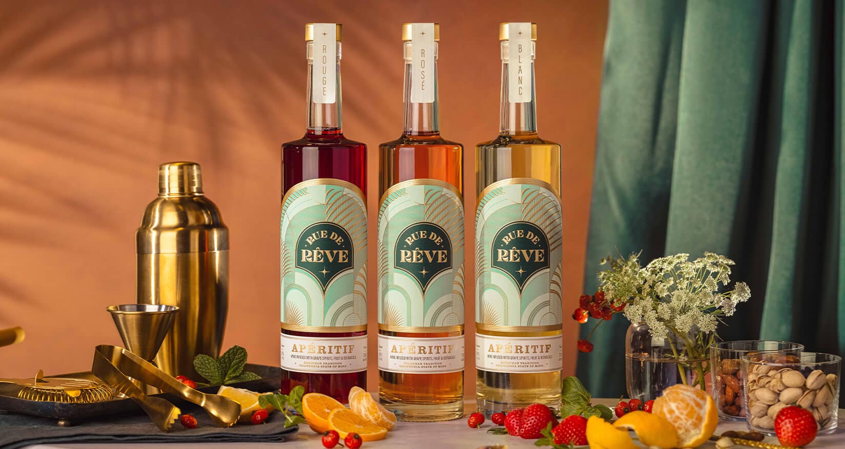 Rue de Rêve apéritif branding and packaging design