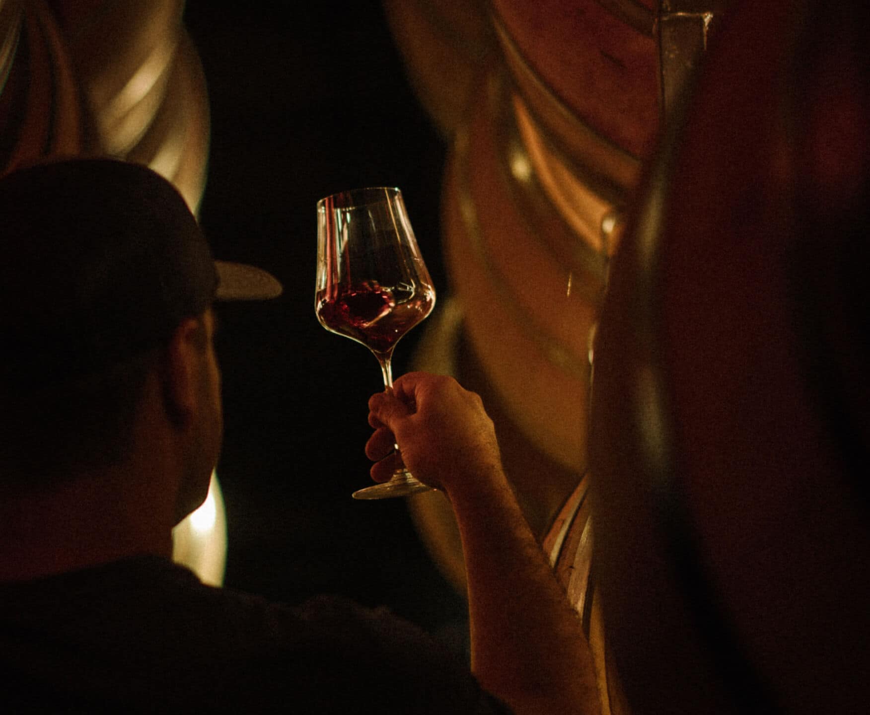 twice tyger winemaker in barrel room tasting