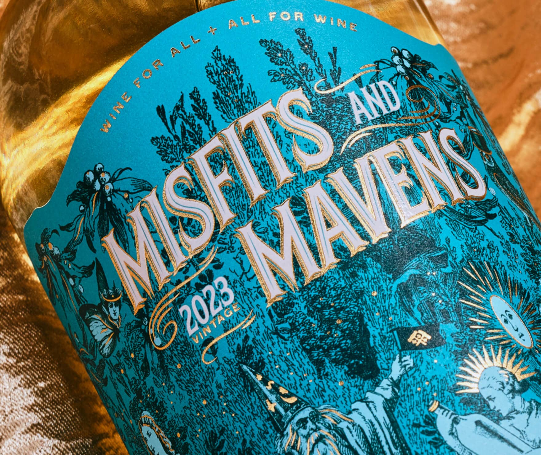 Wine packaging design with illustration and bold storytelling