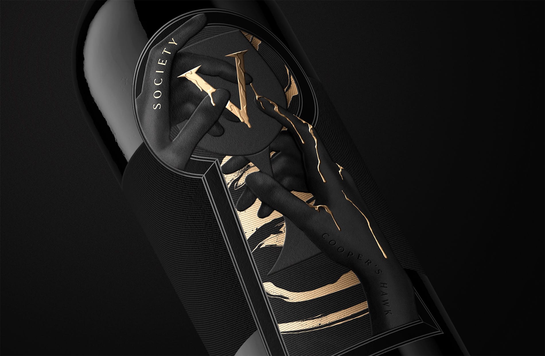 Society V luxury wine label design by Makers & Allies wine branding agency