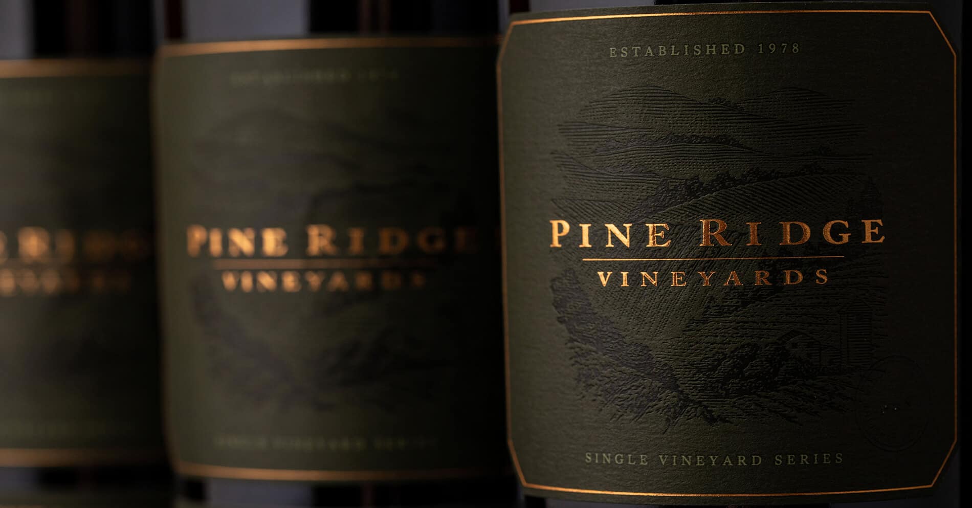 Premium label design for Pine Ridge wines