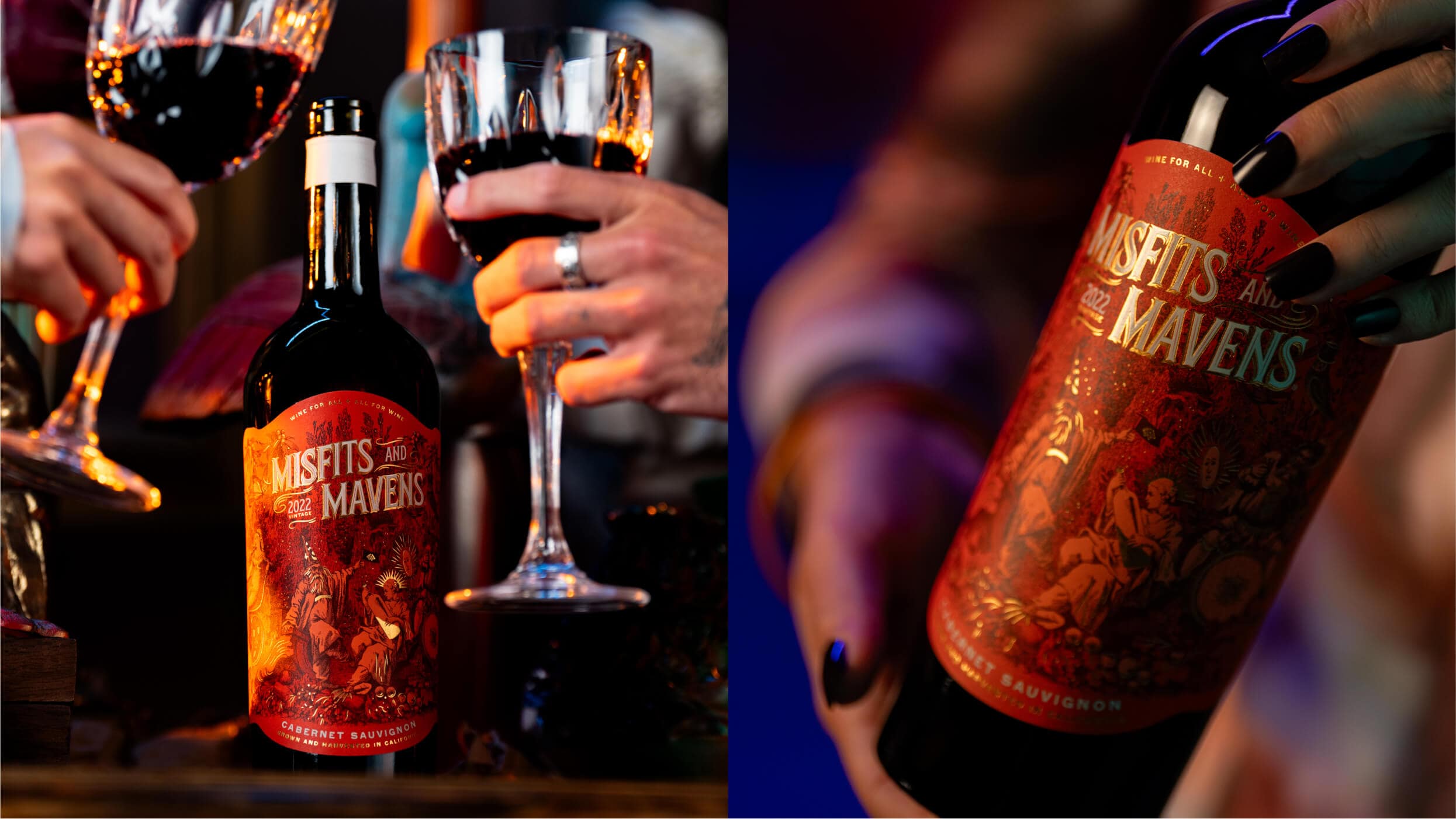 Misfits & Mavens wine label design by Makers & Allies