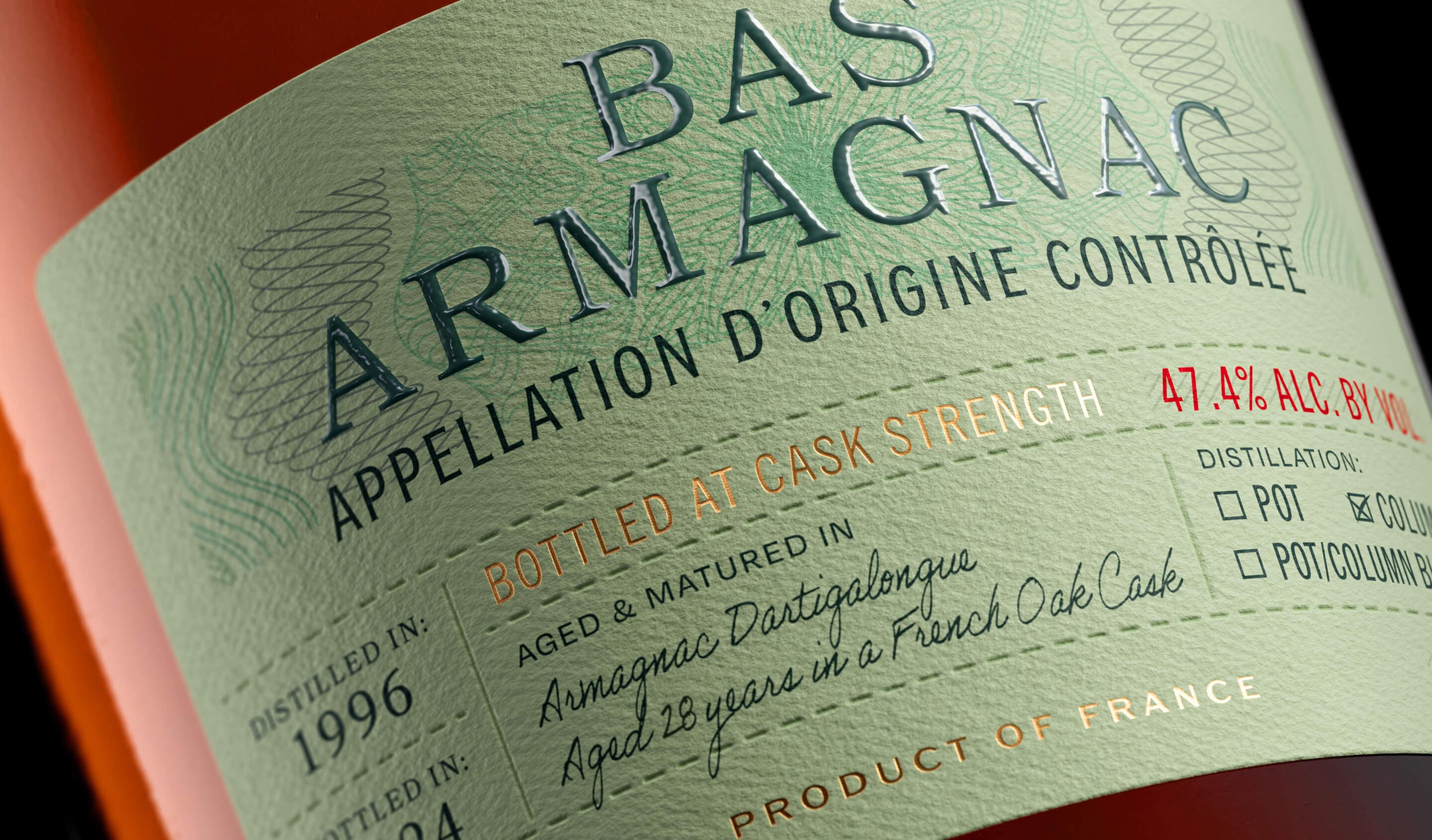 Premium spirits label design Roaming Road