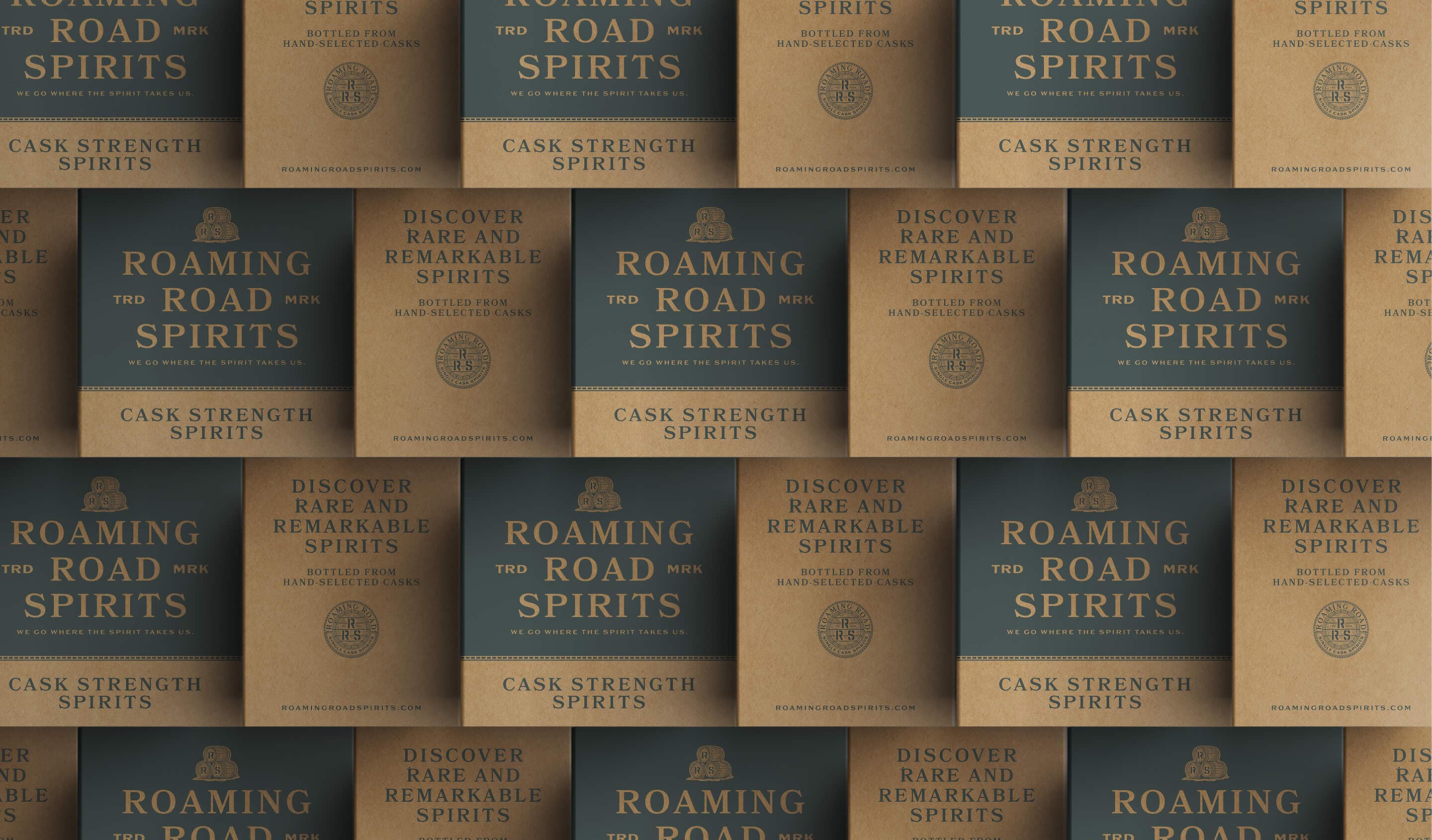 Premium spirits label design Roaming Road
