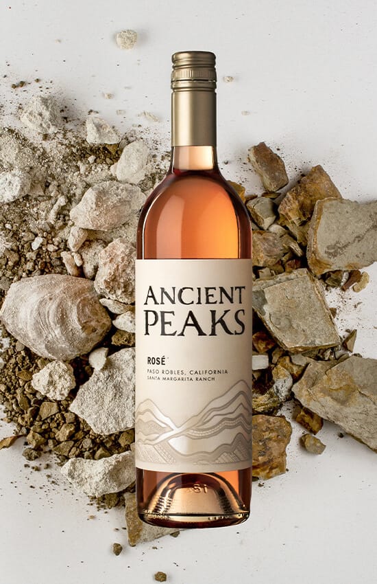 Wine label design for ancient peaks