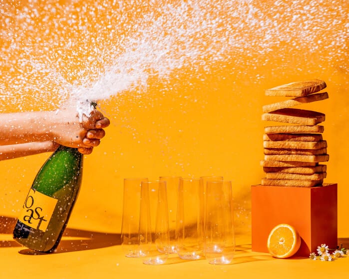 JaM Wine Bubbly with toast