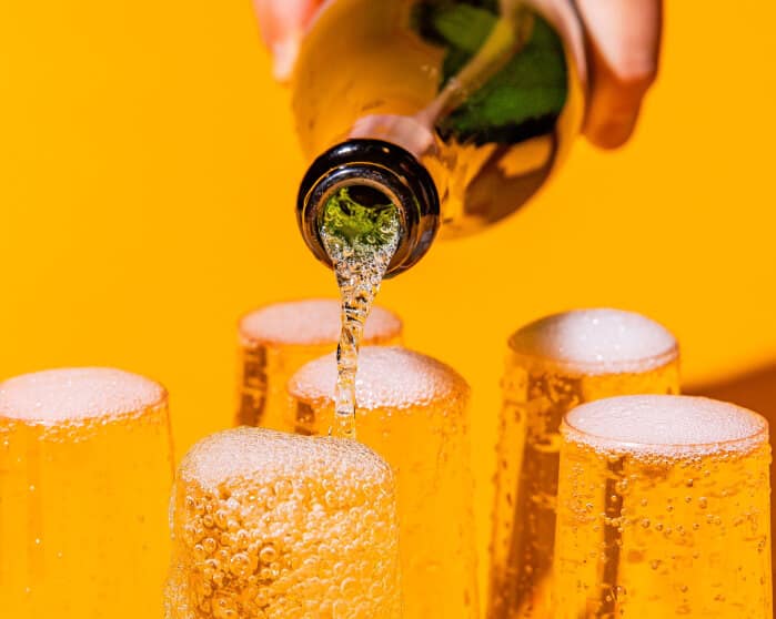 JaM Bubbles Poured into Glasses