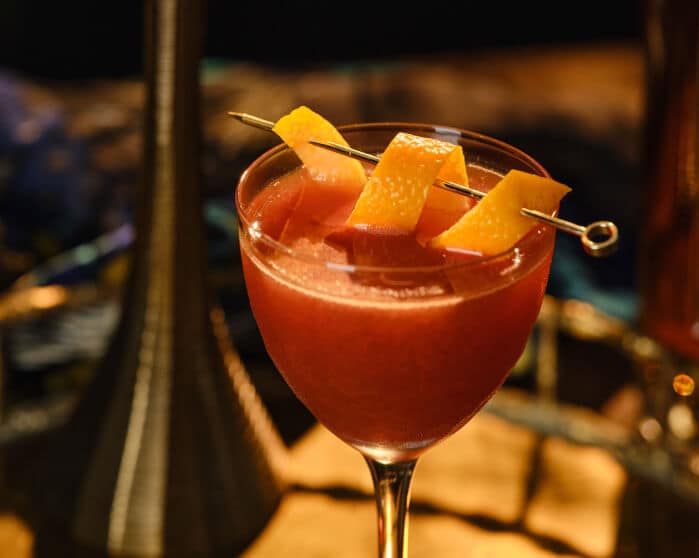 zaya rum cocktail coupe orange twist