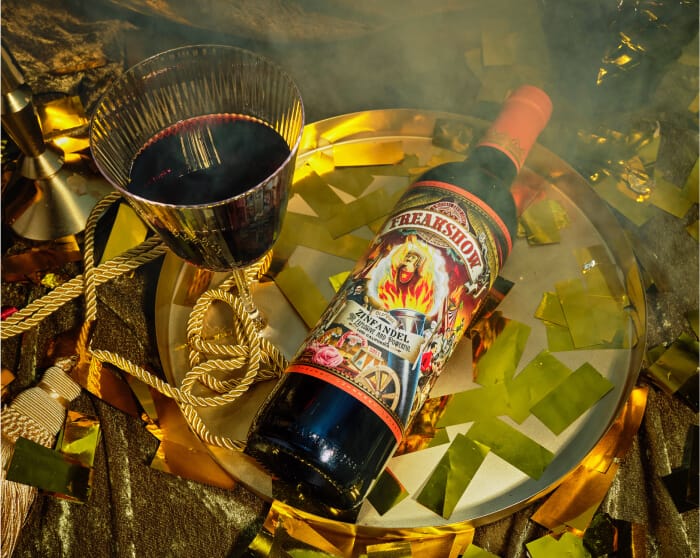 Freakshow Zinfandel Wine Flatlay Smoke
