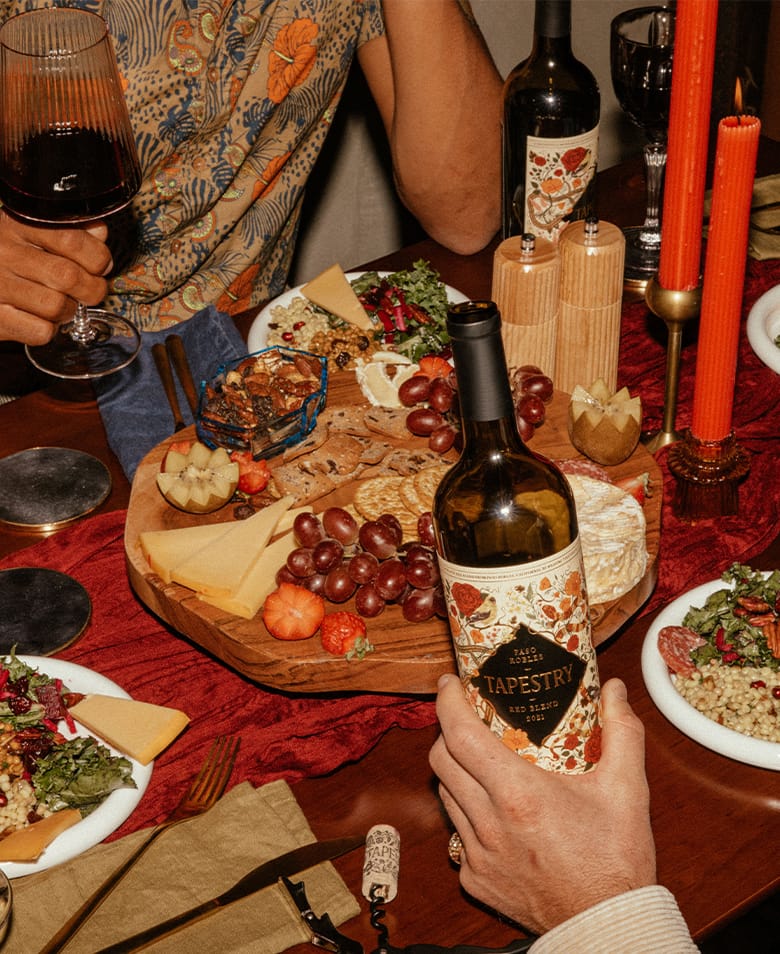 Wine branding agency case study featuring Tapestry Wines in lifestyle photography