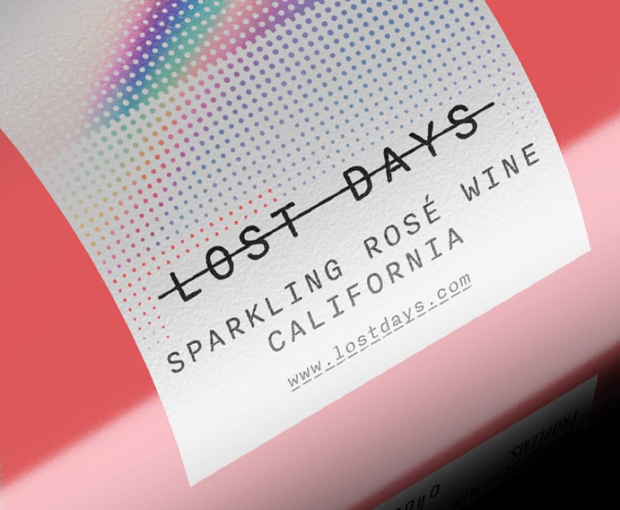 Wine branding agency for sparkling rosé packaging